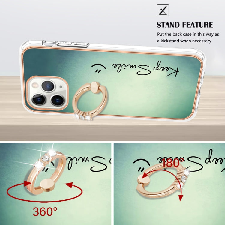 Electroplating Dual-side IMD Phone Case with Ring Holder, For iPhone 11 Pro Max, For iPhone 11