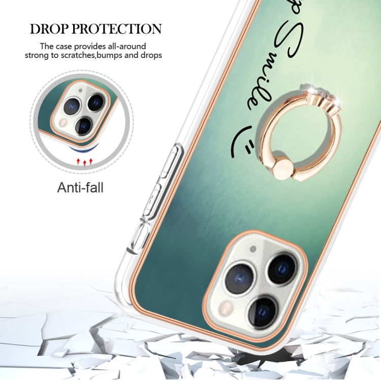 Electroplating Dual-side IMD Phone Case with Ring Holder, For iPhone 11 Pro Max, For iPhone 11