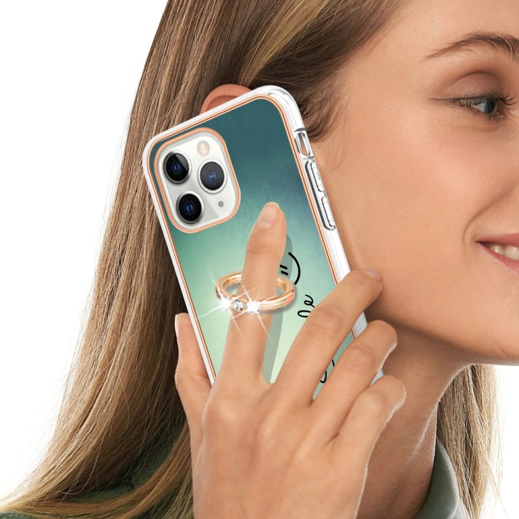 Electroplating Dual-side IMD Phone Case with Ring Holder, For iPhone 11 Pro Max, For iPhone 11