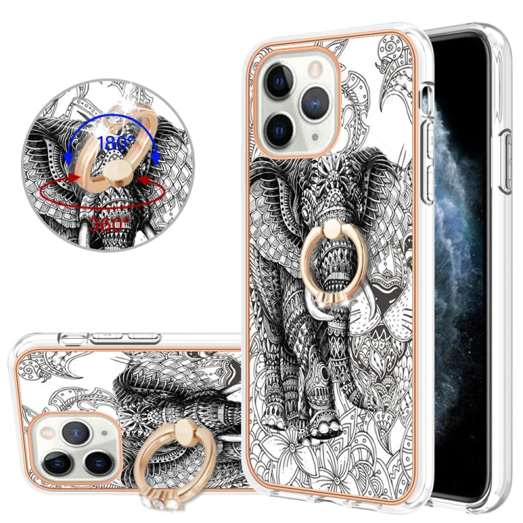 Electroplating Dual-side IMD Phone Case with Ring Holder, For iPhone 11 Pro Max, For iPhone 11