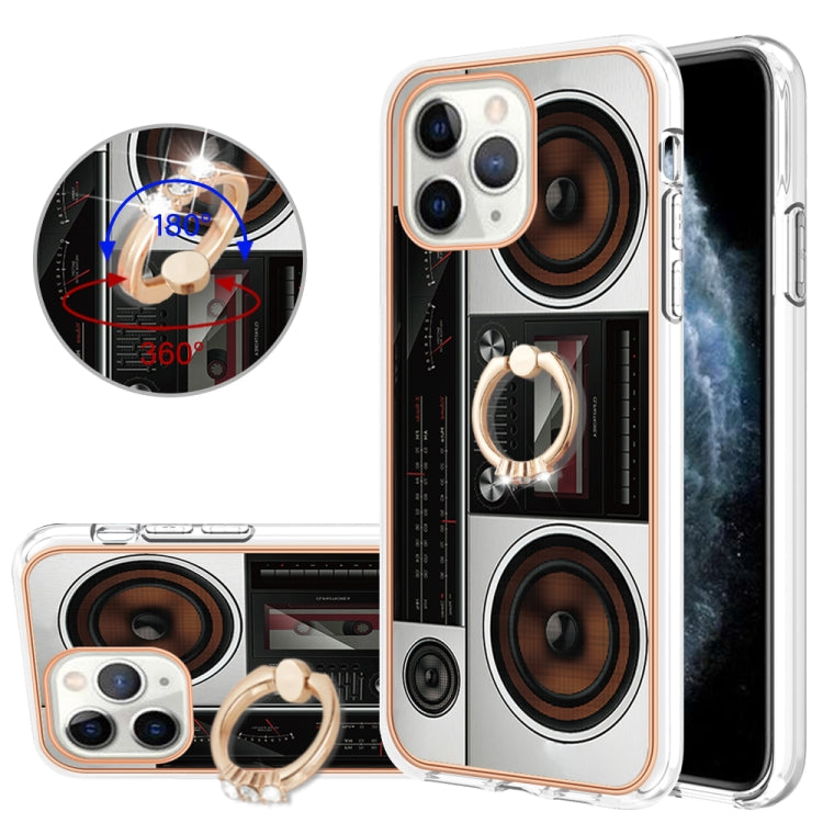 Electroplating Dual-side IMD Phone Case with Ring Holder, For iPhone 11 Pro Max, For iPhone 11