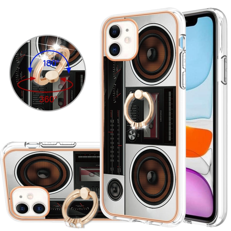 Electroplating Dual-side IMD Phone Case with Ring Holder, For iPhone 11 Pro Max, For iPhone 11