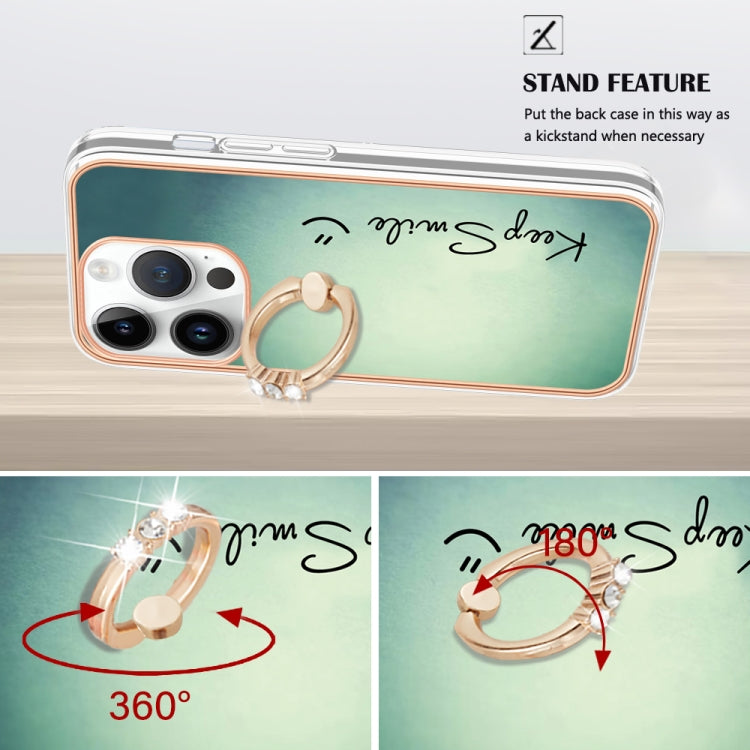 Electroplating Dual-side IMD Phone Case with Ring Holder, For iPhone 16 Pro Max, For iPhone 16 Pro, For iPhone 16 Plus