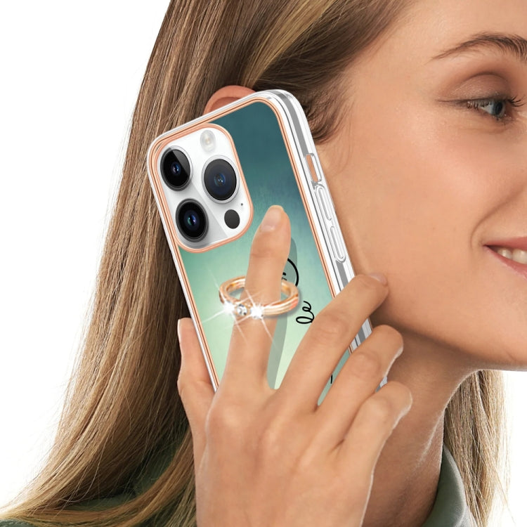 Electroplating Dual-side IMD Phone Case with Ring Holder, For iPhone 16 Pro Max, For iPhone 16 Pro, For iPhone 16 Plus