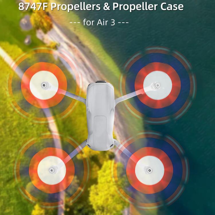 8747F Low Noise Quick-release Propellers, For DJI Air 3 1 Pair Orange Tip, For DJI Air 3 1 Pair Silver Tip, For DJI Air 3 2 Pairs Orange Tip, For DJI Air 3 2 Pairs Silverr Tip