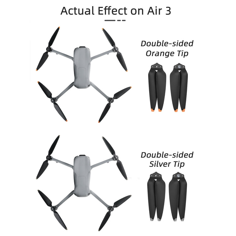8747F Low Noise Quick-release Propellers, For DJI Air 3 1 Pair Orange Tip, For DJI Air 3 1 Pair Silver Tip, For DJI Air 3 2 Pairs Orange Tip, For DJI Air 3 2 Pairs Silverr Tip