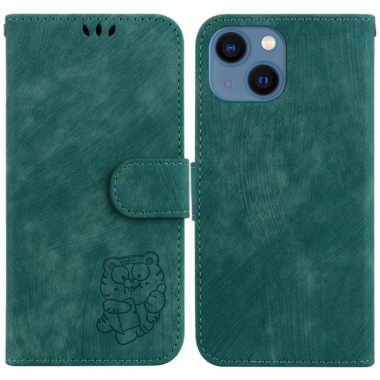 Little Tiger Embossed Leather Phone Case, For iPhone 15, For iPhone 14 Plus, For iPhone 14, For iPhone 14 Pro