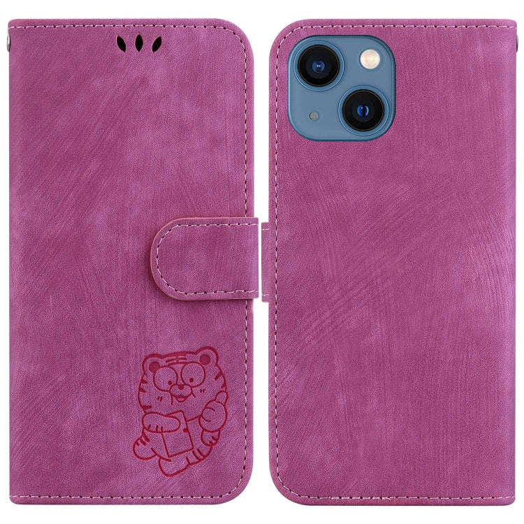 Little Tiger Embossed Leather Phone Case, For iPhone 15, For iPhone 14 Plus, For iPhone 14, For iPhone 14 Pro