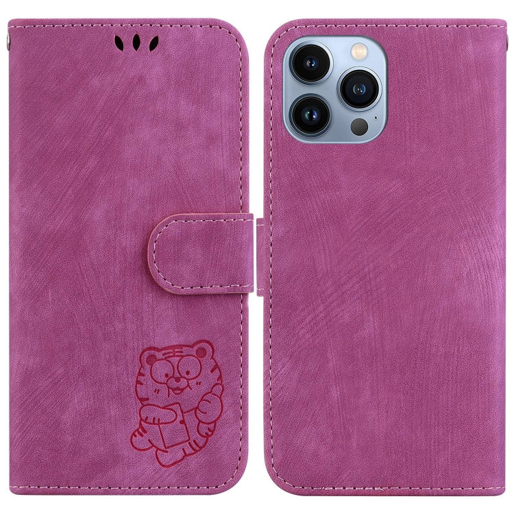 Little Tiger Embossed Leather Phone Case, For iPhone 15, For iPhone 14 Plus, For iPhone 14, For iPhone 14 Pro