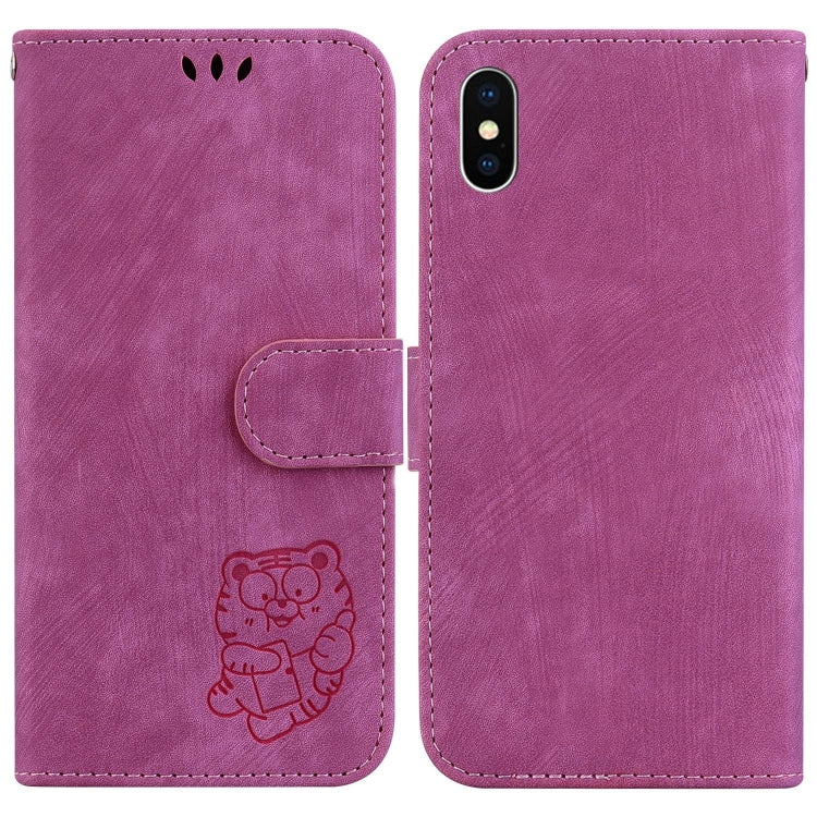Little Tiger Embossed Leather Phone Case, For iPhone X / XS, For iPhone XR, For iPhone XS Max, For iPhone 7 Plus / 8 Plus