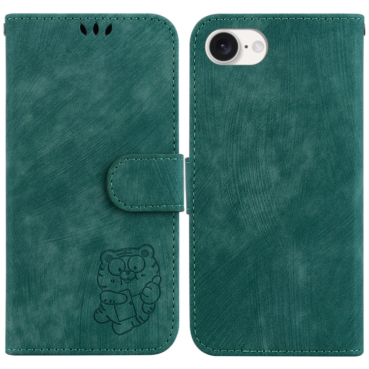Little Tiger Embossed Leather Phone Case, iPhone 16e, For iPhone 16 Pro Max, For iPhone 16 Pro, For iPhone 16 Plus