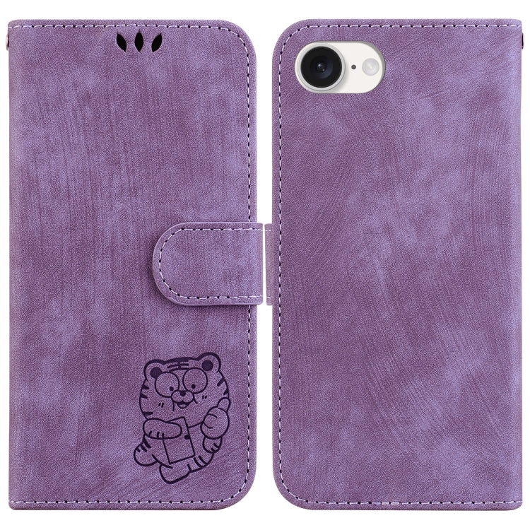 Little Tiger Embossed Leather Phone Case, iPhone 16e, For iPhone 16 Pro Max, For iPhone 16 Pro, For iPhone 16 Plus