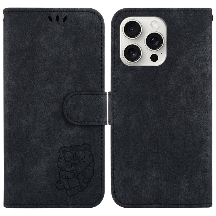 Little Tiger Embossed Leather Phone Case, iPhone 16e, For iPhone 16 Pro Max, For iPhone 16 Pro, For iPhone 16 Plus