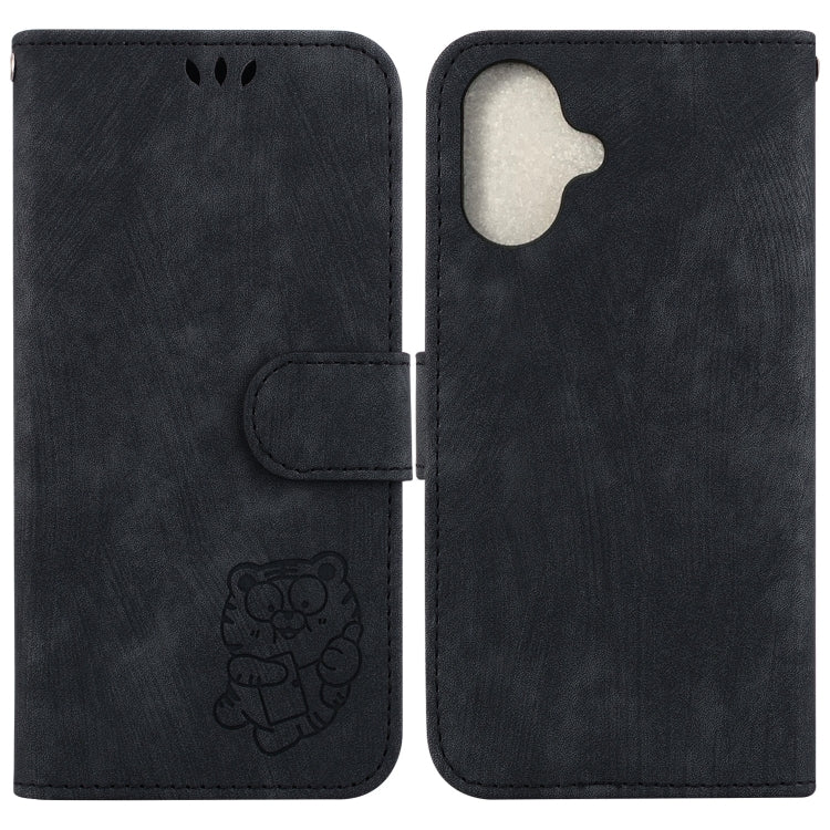 Little Tiger Embossed Leather Phone Case, iPhone 16e, For iPhone 16 Pro Max, For iPhone 16 Pro, For iPhone 16 Plus