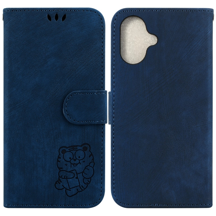 Little Tiger Embossed Leather Phone Case, For iPhone 16, For iPhone 15 Pro Max, For iPhone 15 Pro, For iPhone 15 Plus