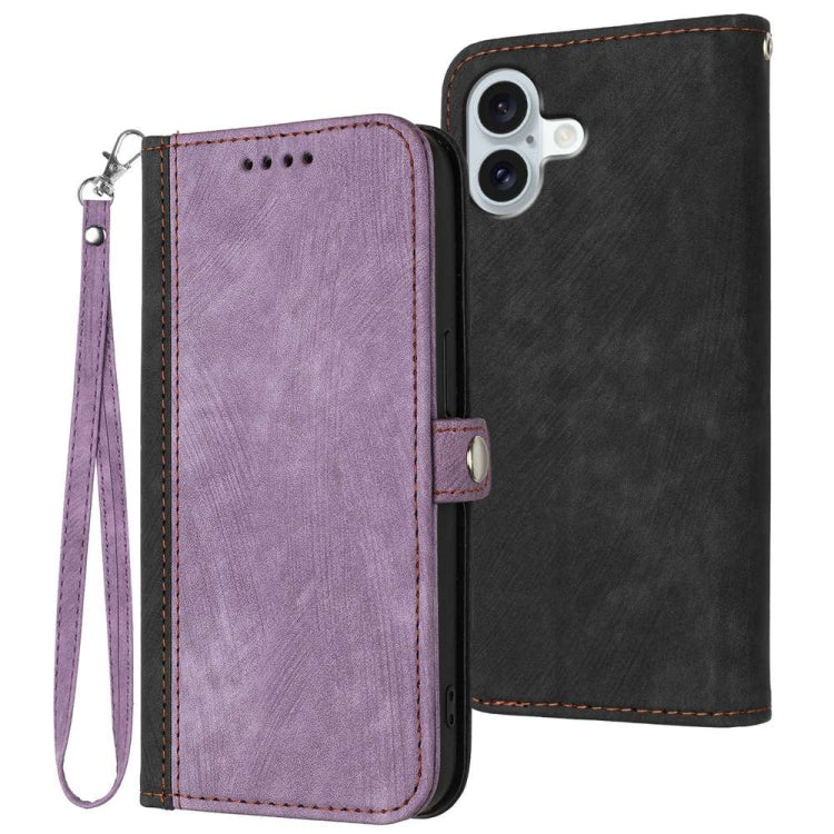 Side Buckle Double Fold Hand Strap Leather Phone Case, iPhone 16e, For iPhone 16 Pro Max, For iPhone 16 Pro, For iPhone 16 Plus