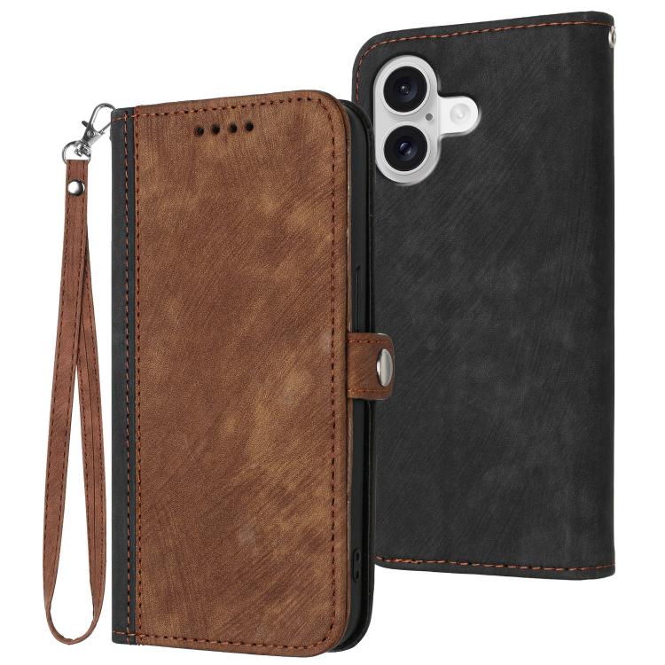 Side Buckle Double Fold Hand Strap Leather Phone Case, For iPhone 17 Pro Max, For iPhone 17 Pro, For iPhone 17, For iPhone 17 Air
