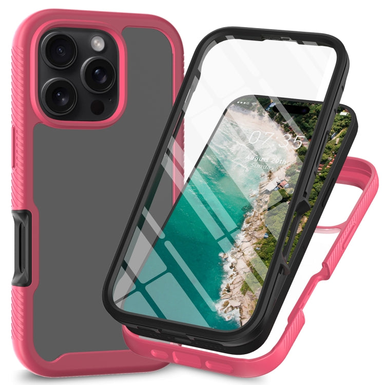 Starry Sky Solid Color Series PC + TPU Phone Case with PET Film, For iPhone 16 Pro Max, For iPhone 16 Pro, For iPhone 16 Plus, For iPhone 16