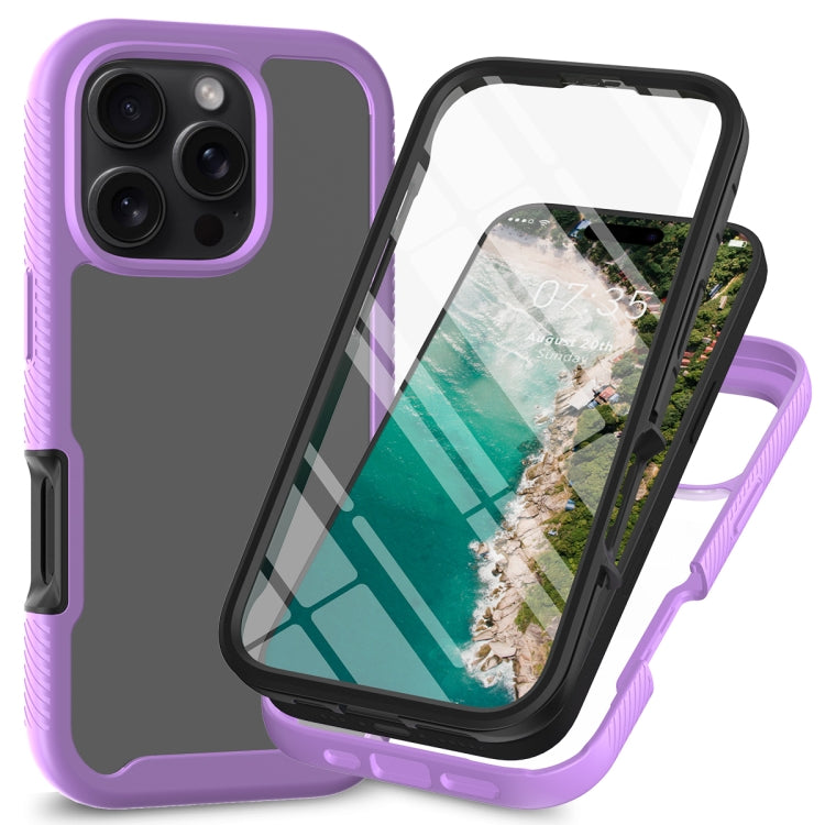 Starry Sky Solid Color Series PC + TPU Phone Case with PET Film, For iPhone 16 Pro Max, For iPhone 16 Pro, For iPhone 16 Plus, For iPhone 16