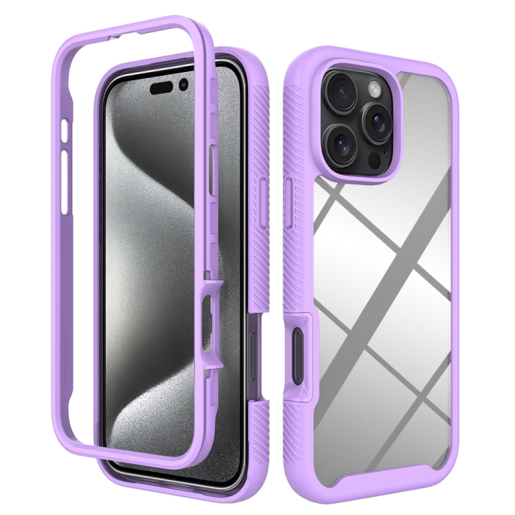 Starry Sky Solid Color Shockproof TPU Clear PC Phone Case, For iPhone 16 Pro Max, For iPhone 16 Pro, For iPhone 16 Plus, For iPhone 16