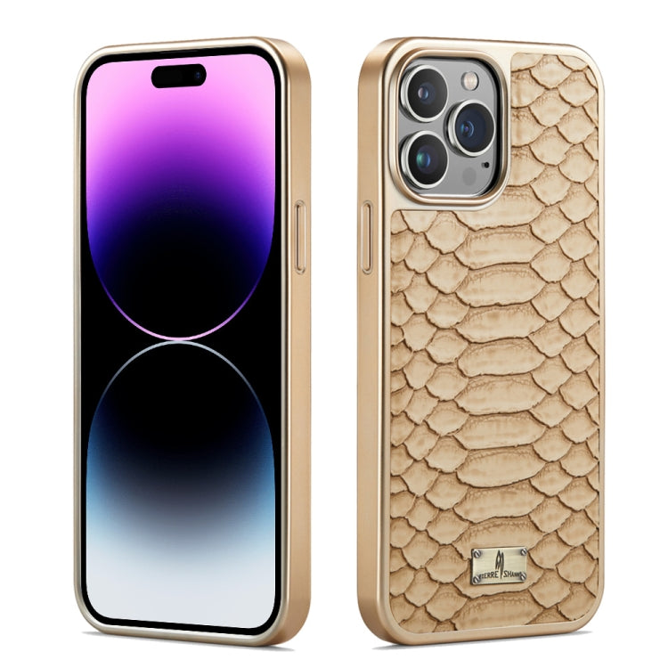 Fierre Shann Python Texture Electroplating PU Phone Case, For iPhone 15 Plus, For iPhone 15, For iPhone 14 Plus, For iPhone 14, For iPhone 14 Pro, For iPhone 14 Pro Max
