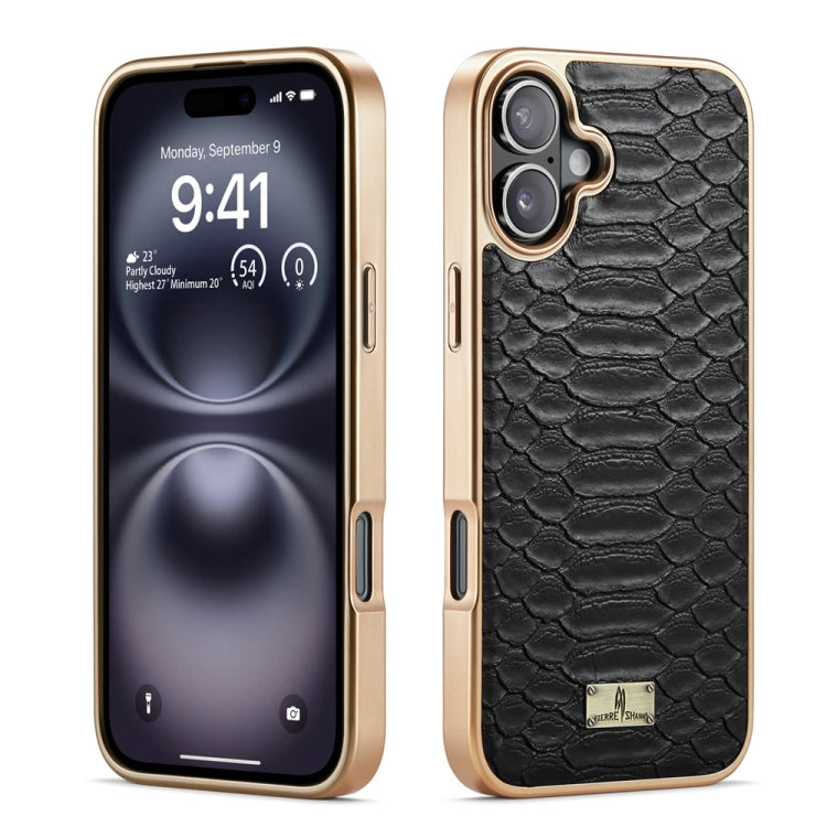 Fierre Shann Python Texture Electroplating PU Phone Case, For iPhone 16 Pro Max, For iPhone 16 Pro, For iPhone 16 Plus, For iPhone 16, For iPhone 15 Pro Max, For iPhone 15 Pro