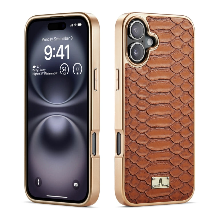Fierre Shann Python Texture Electroplating PU Phone Case, For iPhone 16 Pro Max, For iPhone 16 Pro, For iPhone 16 Plus, For iPhone 16, For iPhone 15 Pro Max, For iPhone 15 Pro