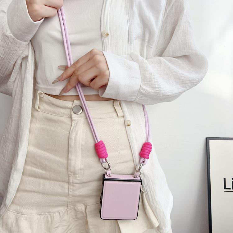 Morandi Leather Texture Phone Case With Lanyard