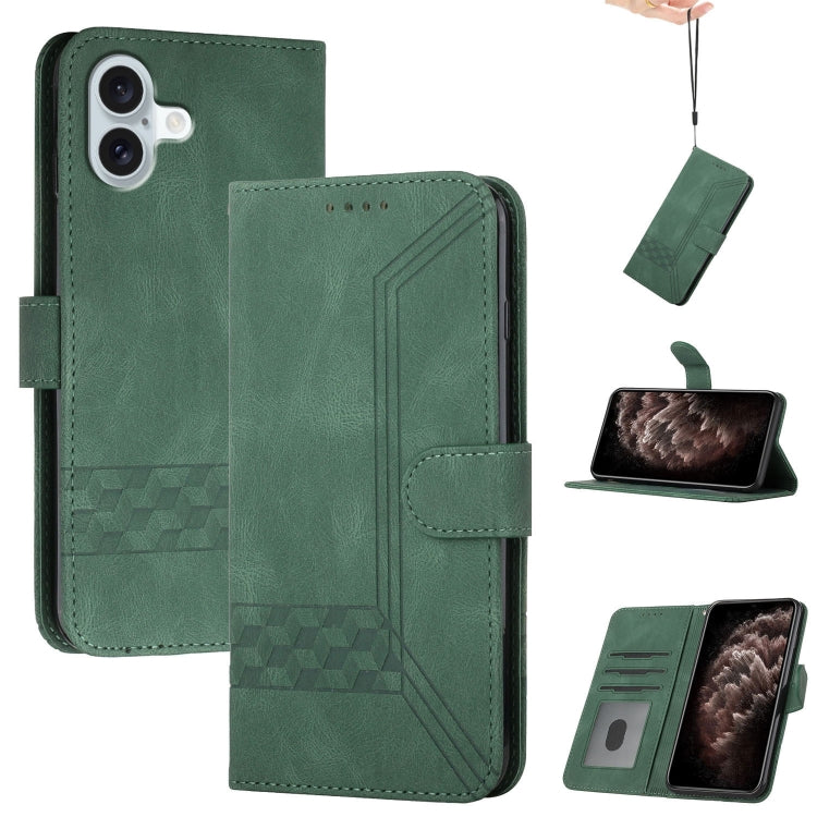Cubic Skin Feel Flip Leather Phone Case, iPhone 16e, For iPhone 16 Pro Max, For iPhone 16 Pro, For iPhone 16 Plus