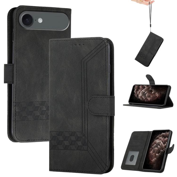 Cubic Skin Feel Flip Leather Phone Case, For iPhone 17 Pro Max, For iPhone 17 Pro, For iPhone 17, For iPhone 17 Air