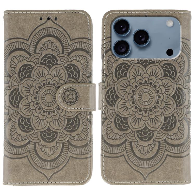 Sun Mandala Embossing Leather Phone Case