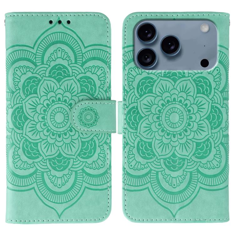 Sun Mandala Embossing Leather Phone Case