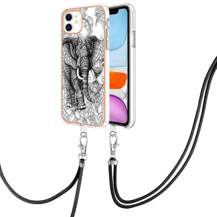 Electroplating Dual-side IMD Phone Case with Lanyard, For iPhone 11 Pro Max, For iPhone 11, For iPhone 11 Pro