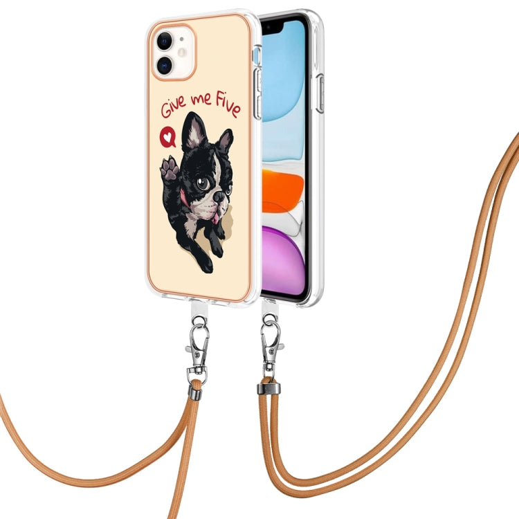 Electroplating Dual-side IMD Phone Case with Lanyard, For iPhone 11 Pro Max, For iPhone 11, For iPhone 11 Pro
