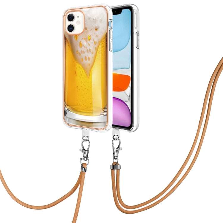 Electroplating Dual-side IMD Phone Case with Lanyard, For iPhone 11 Pro Max, For iPhone 11, For iPhone 11 Pro