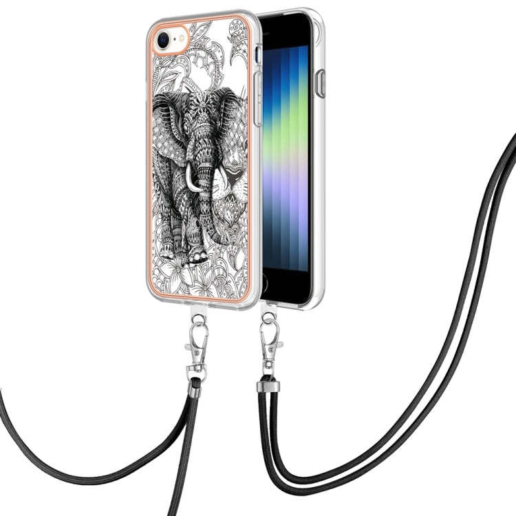 Electroplating Dual-side IMD Phone Case with Lanyard, For iPhone SE 2022 / SE 2020 / 8 / 7, For iPhone 13 Pro Max, For iPhone 13 Pro