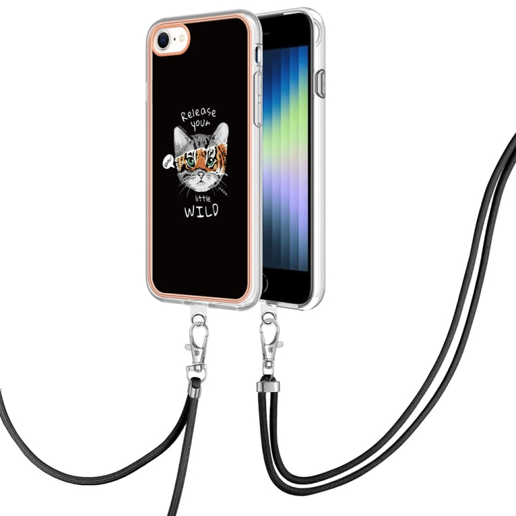 Electroplating Dual-side IMD Phone Case with Lanyard, For iPhone SE 2022 / SE 2020 / 8 / 7, For iPhone 13 Pro Max, For iPhone 13 Pro