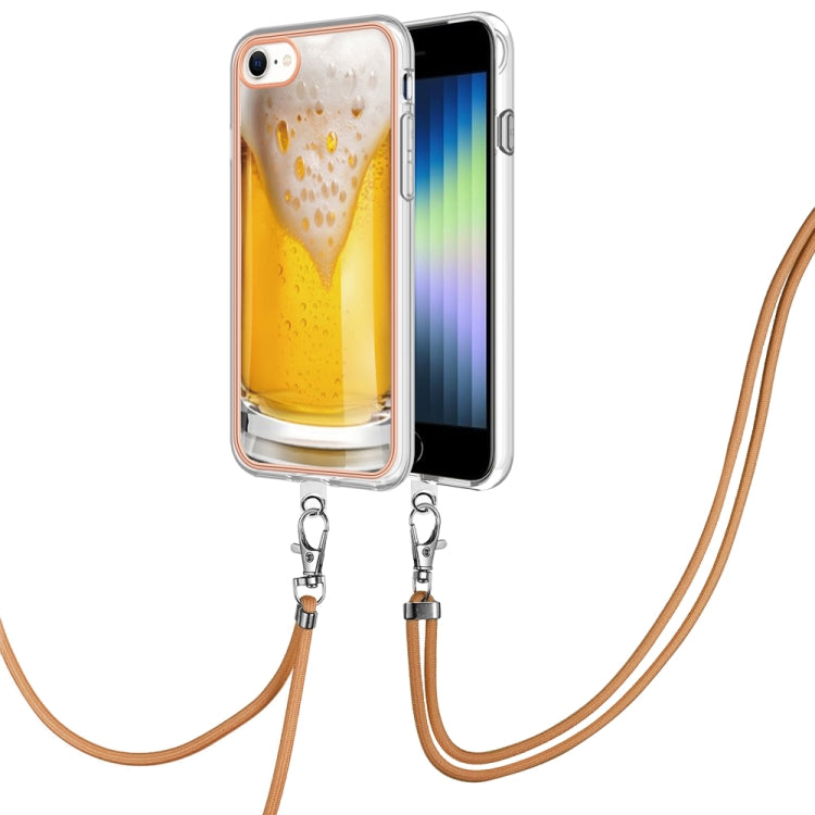 Electroplating Dual-side IMD Phone Case with Lanyard, For iPhone SE 2022 / SE 2020 / 8 / 7, For iPhone 13 Pro Max, For iPhone 13 Pro