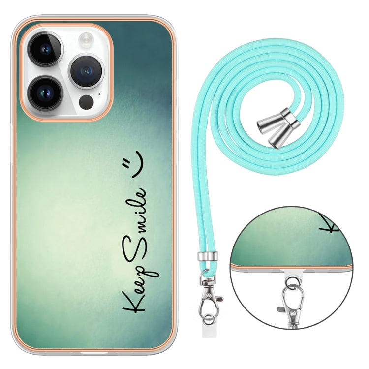 Electroplating Dual-side IMD Phone Case with Lanyard, For iPhone 16 Pro Max, For iPhone 16 Pro, For iPhone 16 Plus