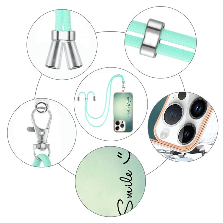 Electroplating Dual-side IMD Phone Case with Lanyard, For iPhone 16 Pro Max, For iPhone 16 Pro, For iPhone 16 Plus