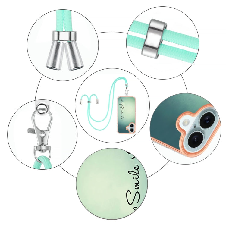 Electroplating Dual-side IMD Phone Case with Lanyard, For iPhone 16, For iPhone 15 Pro Max, For iPhone 15 Pro