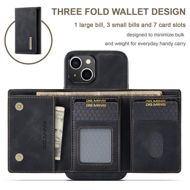 DG.MING M1 Series 3-Fold Multi Card Wallet Leather Phone Case