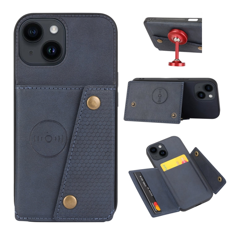 Double Buckle Card Slots PU + TPU Phone Case, For iPhone 15 Pro Max, For iPhone 15 Pro, For iPhone 15 Plus