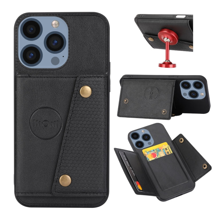 Double Buckle Card Slots PU + TPU Phone Case, For iPhone 16e, For iPhone 16 Pro Max, For iPhone 16 Pro, For iPhone 16