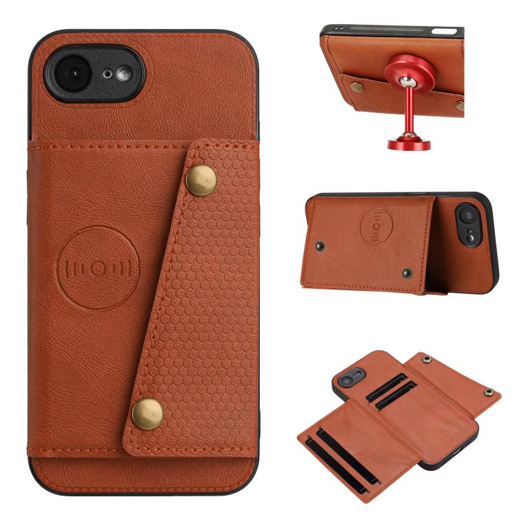 Double Buckle Card Slots PU + TPU Phone Case, For iPhone 16e, For iPhone 16 Pro Max, For iPhone 16 Pro, For iPhone 16