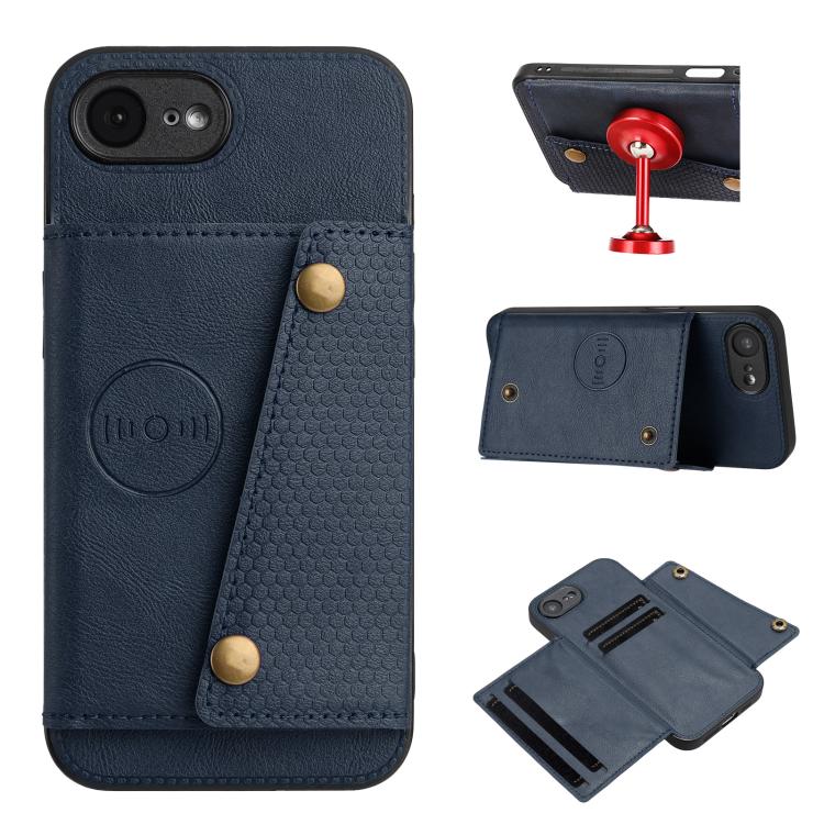 Double Buckle Card Slots PU + TPU Phone Case, For iPhone 16e, For iPhone 16 Pro Max, For iPhone 16 Pro, For iPhone 16