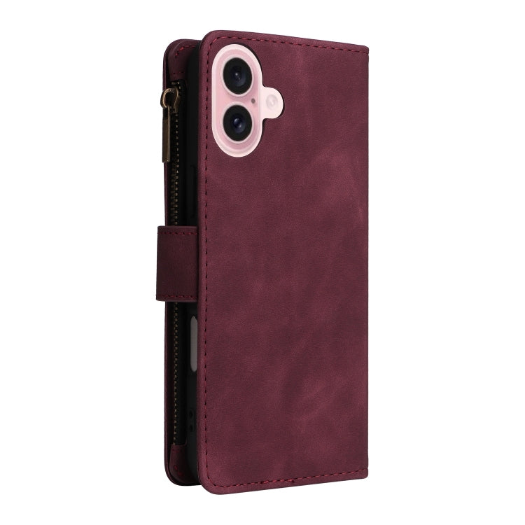 Crossbody Multi-card Slot Wallet Zipper Leather Phone Case, For iPhone 16, For iPhone 15 Pro Max, For iPhone 15 Pro