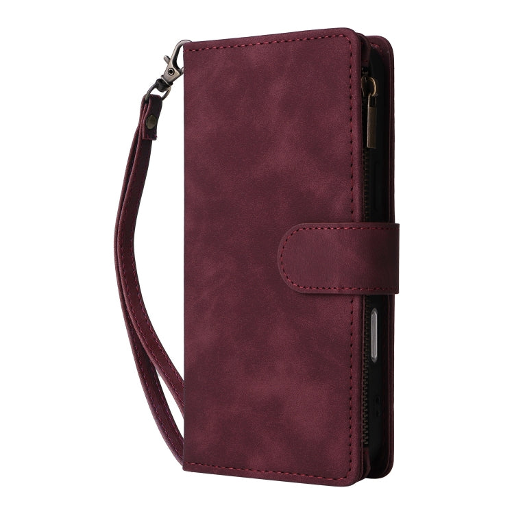Crossbody Multi-card Slot Wallet Zipper Leather Phone Case, For iPhone 16 Pro Max, For iPhone 16 Pro, For iPhone 16 Plus