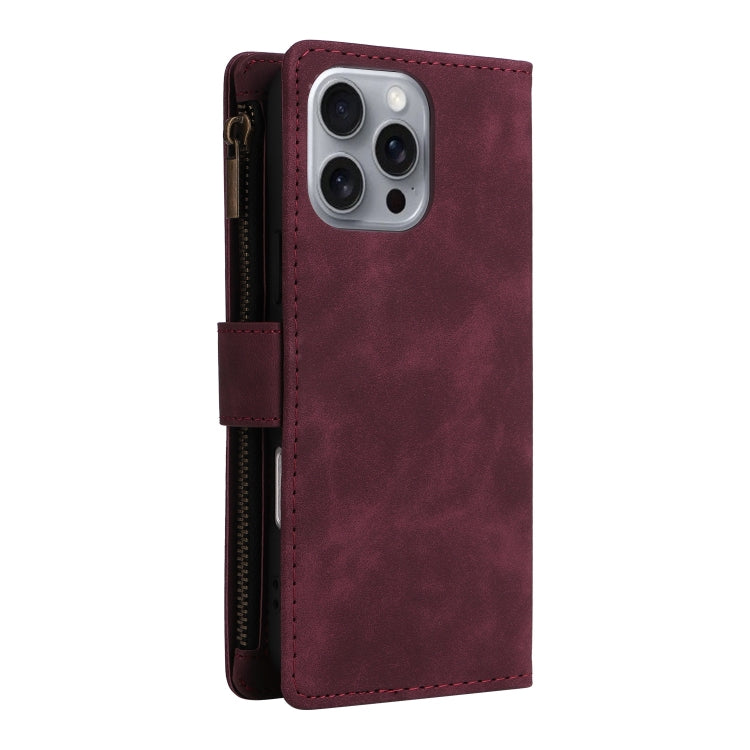 Crossbody Multi-card Slot Wallet Zipper Leather Phone Case, For iPhone 16 Pro Max, For iPhone 16 Pro, For iPhone 16 Plus