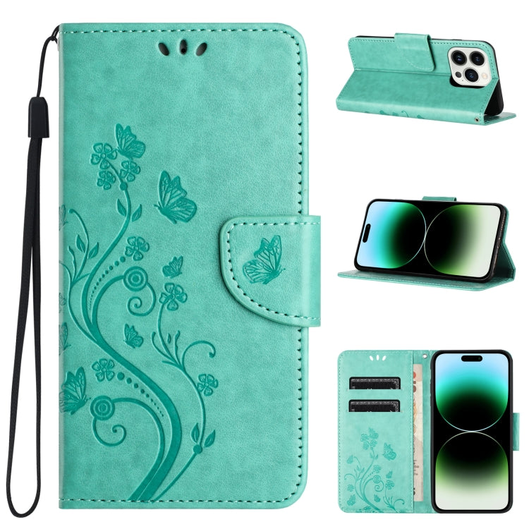 Butterfly Flower Pattern Flip Leather Phone Case